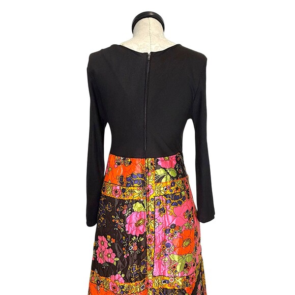 Vintage Boho Quilted Long Sleeve Maxi Dress ILGWU - Picture 6 of 16